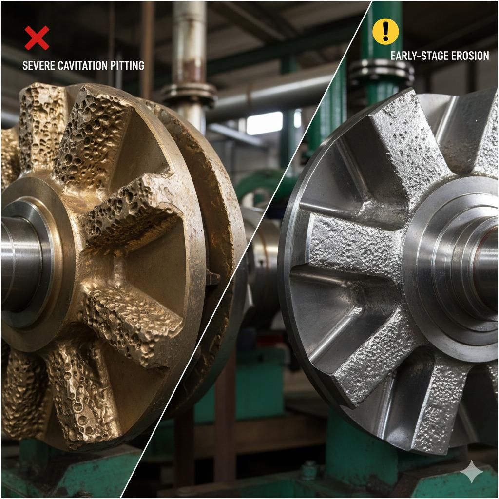 Pump cavitation impeller damage image